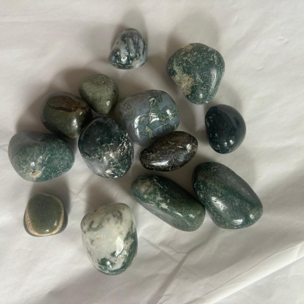 Moss Agate Crystals BULK Tumbled